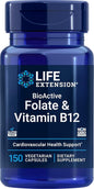 Life Extension BioActive Folate & Vitamin B12, 150 Vegetarian Capsules - Non GMO, Gluten Free Supplement