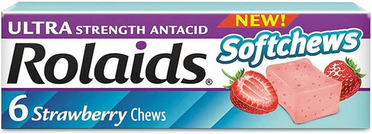 Ultra Strength Antacid Softchews, Strawberry, 6/Pack, 12 Packs/Box