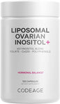 Codeage Liposomal Ovarian Inositol+ Supplement - Myo-Inositol & D-Chiro-Inositol 40:1 Blend, Folate 5-MTHF, CoQ10, Pomegranate & Wild Blueberry, Liposomal Delivery, Non-GMO, Gluten-Free - 120 Capsules
