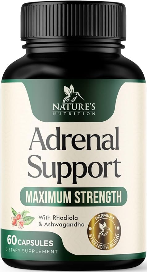 Adrenal Support Supplements & Cortisol Manager 10 Herbs 60 Capsules
