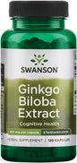 Swanson Ginkgo Biloba Extract 24% 60 120 Capsules