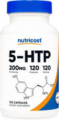 Nutricost 5-HTP 200mg, 120 Vegetarian Capsules (5-Hydroxytryptophan) - Non-GMO & Gluten Free