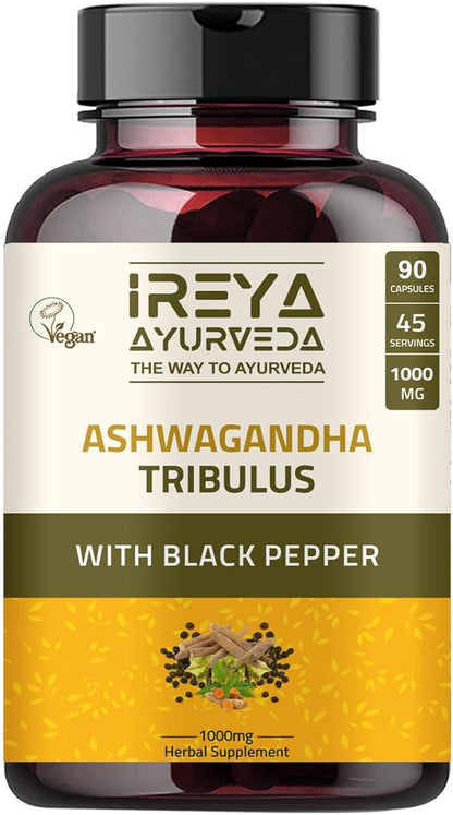 Ashwagandha Capsules Organic 1000mg (90 Capsules) 45 Days