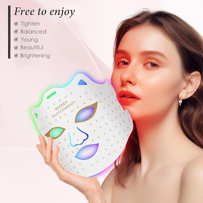 Red Light Therapy Mask for Face, 7 Colors