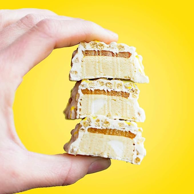 FITCRUNCH Snack Size Protein Bars, 6-Layer Baked Bar, 3g of Sugar & Soft Cake Core (18 Bars, Lemon Cake)
