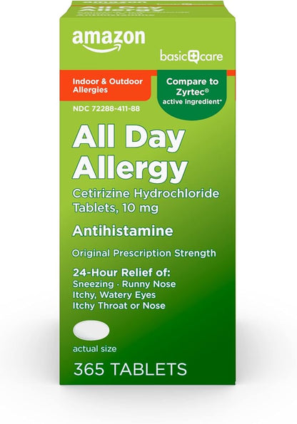 Amazon Basic Care All Day Allergy, 10 mg, 365 Count