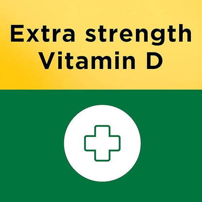Nature Made Extra Strength Vitamin D3 5000 IU (125 mcg), Dietary Supplement for Bone, Teeth, Muscle and Immune Health Support, 360 Softgels, 360 Day Supply