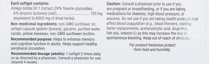 webber naturals Ginkgo Biloba 120mg 300