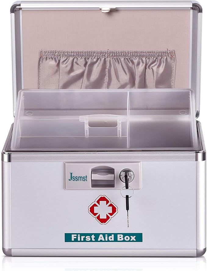 Jssmst Locking Medicine Box 11.4 x 8.1 x7.4 x7.4 Inches, New(MC14020)