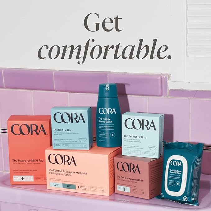 Cora Organic Applicator Tampon Multipack 18 Regular 18 Super 100% Organic 36 Total