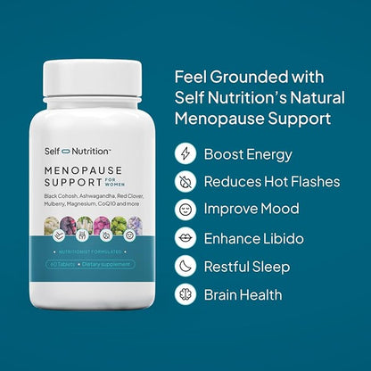 Menopause Support for Women -All-Natural, Hormone-Free Perimenopause & Menopause Support - Unique Blend for Hot Flashes, Mood, Energy, Sleep & More-Vegan, Gluten-Free, 60 Capsules