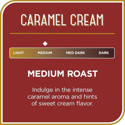 Don Francisco's Caramel Cream Ground Flavored Coffee: Rich, Aromatic 100% Arabica Beans - Expertly Roasted for a Delightful Morning Brew (12 oz Can)