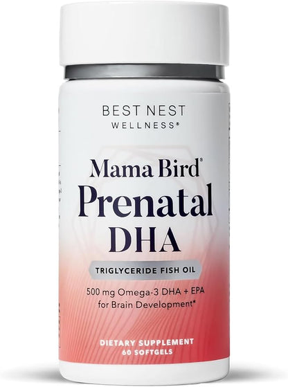 Best Nest Wellness Mama Bird Prenatal 3 DHA 500 mg 60 Ct