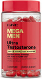 GNC Mega Men Ultra Testosterone | Free & Total Test Booster | 120 Count