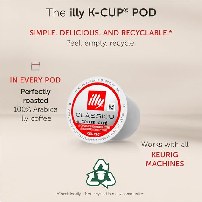 Illy Coffee K Cups - Coffee Pods For Keurig Coffee Maker – Brasile Bold Roast – Notes of Caramel – Intense & Full-Flavored Flavor Pods of Coffee - No Preservatives – 10 Count, 6 Pack