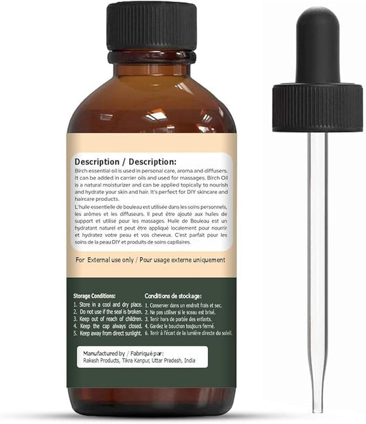 Birch (Betula) Oil | Pure & Natural Essential Oil for Skincare, Hair Care, Aroma & Diffusers- 30ml/1.01fl oz