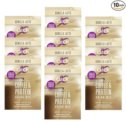 CLICK All-in-One Protein & Coffee Meal 10 Single (1.1 Ounce)