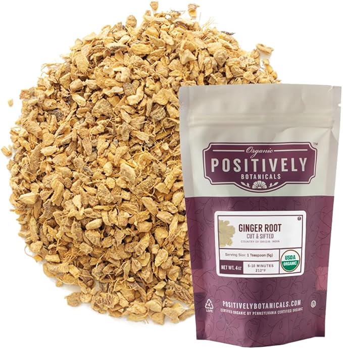 Organic Positively Botanicals Company, Ginger Root, 4 Ounce
