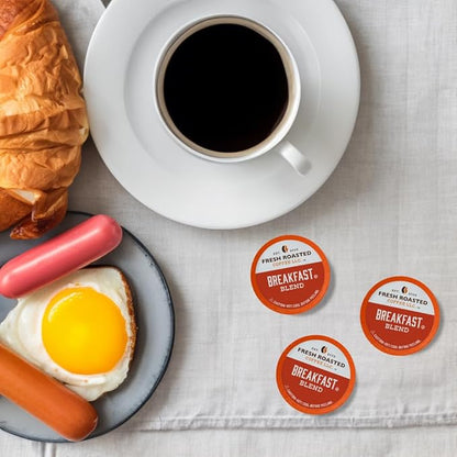 Fresh Roasted Coffee, Breakfast Blend, Light Roast, 24 Pods for K Cup Brewers