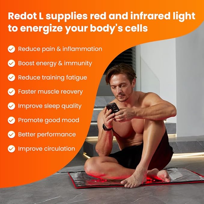 Bestqool Red Light Therapy Mat, Near 38.2" x 24" Large