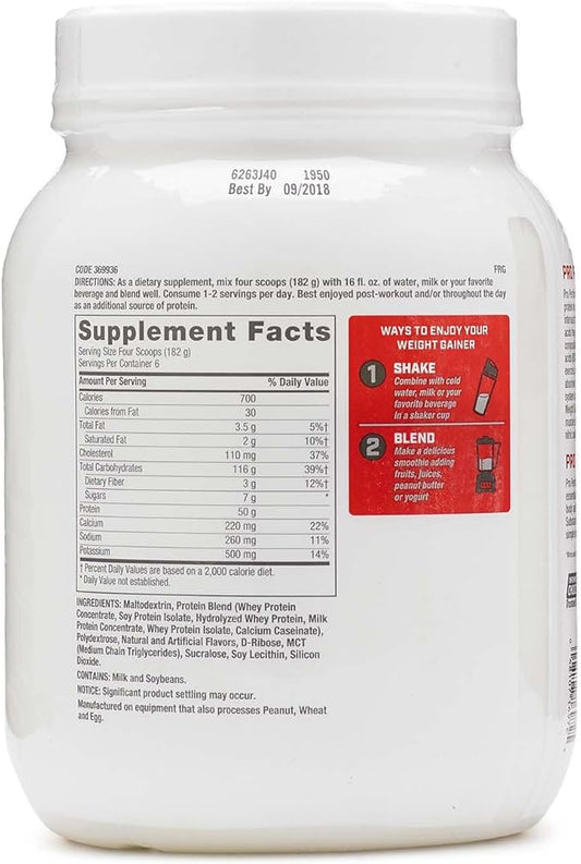 GNC Pro Performance Weight Gainer Protein Powder | Increase Muscle Mass | Banned Substance Tested | Vanilla Ice Cream | 6 Servings