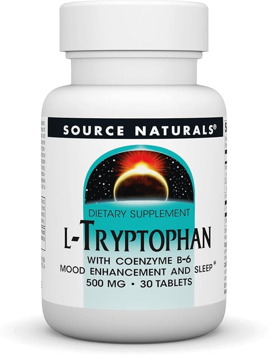 Source Naturals L-Tryptophan with Coenzyme B-6 500 mg 30 Tablets