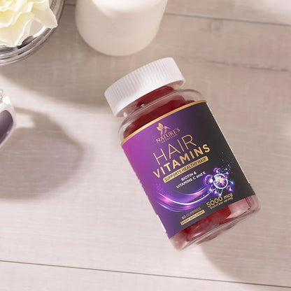 Hair Growth Supplement Gummy for Stronger, 5000 mcg 60 Gummies