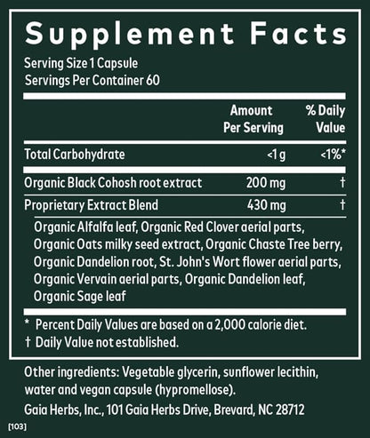 Gaia Herbs Menopause Support Daytime 60 Vegan (20-Day Supply)