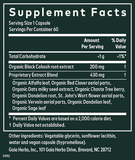 Gaia Herbs Menopause Support Daytime 60 Vegan (20-Day Supply)