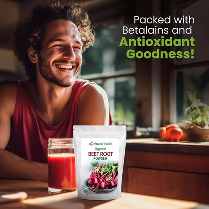 Z Natural Foods Organic Beetroot Powder, Nutrient-Packed Red Superfood Powder, Perfect for Smoothies, Juice, Drinks, and Recipes, Vegan, Non-GMO, Gluten-Free, 1 lb