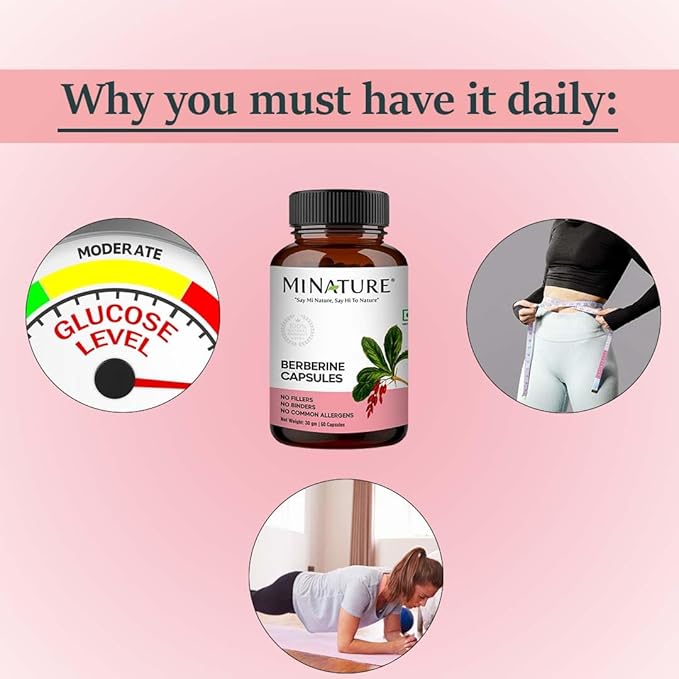 minature Berberine Capsules |60 Veg Capsules, 1Month Supply, 30g| Pure