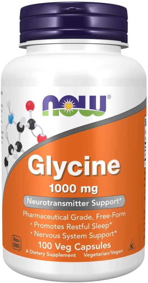 NOW Supplements, Glycine 1,000 mg Free-Form, 100 Veg