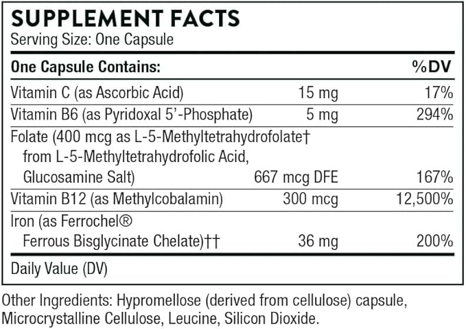 THORNE Ferrasorb - 36 mg Iron 60 Capsules