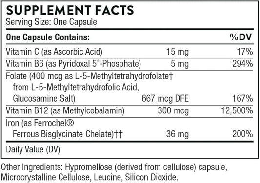 THORNE Ferrasorb - 36 mg Iron 60 Capsules