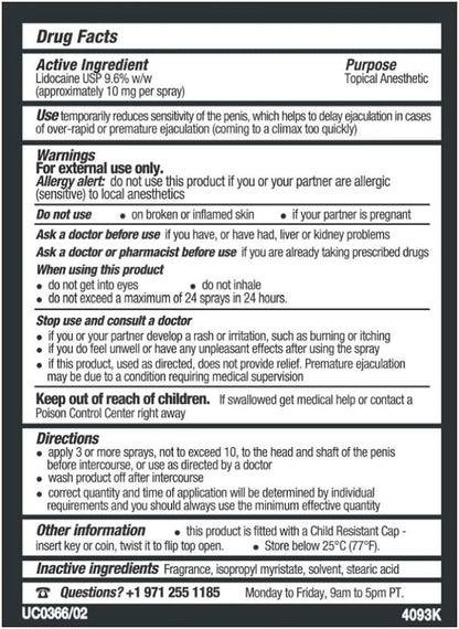Stud 100 Male Genital Desensitizer Spray, 7/16- Fl. Ounce Box (Pack of 1