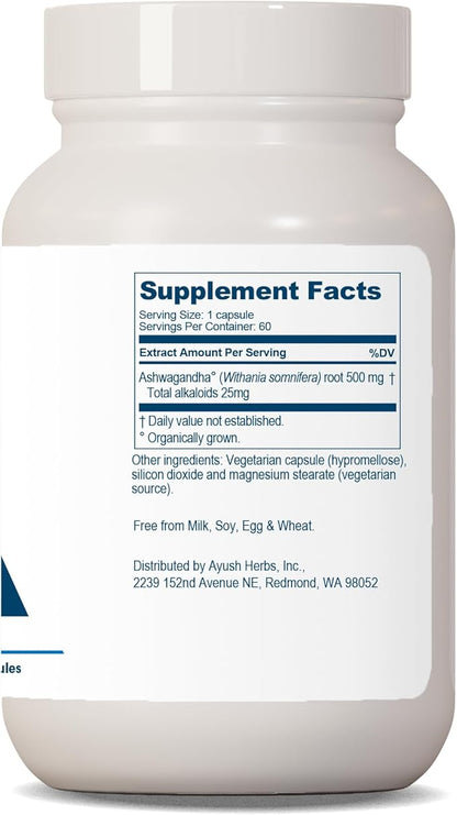 Ayush Herbs Ashwagandha Supplement, 60 Capsules