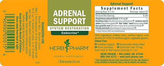 Herb Pharm Adrenal Support Liquid Herbal 1 Ounce