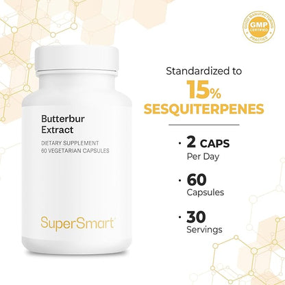 Supersmart - Butterbur Extract (High Potency) 15% Sesquiterpenes 60 Vegetarian