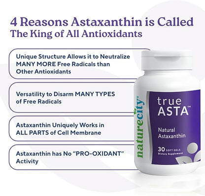 True-Asta AstaReal Natural Astaxanthin Supplements 6mg (30 Soft