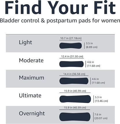 Amazon Basics Women's Incontinence Pads, Bladder 30 Count, (1 Pack 30)