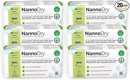 Natural Incontinence Pads 20 Light 7" Long (20 Count 6)
