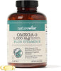 NatureWise Extra-Strength Omega 3 Fish Oil Supplement 1000mg per 600 EPA 400 DHA 180 Softgels[3-Month Softgels[3-Month Supply]