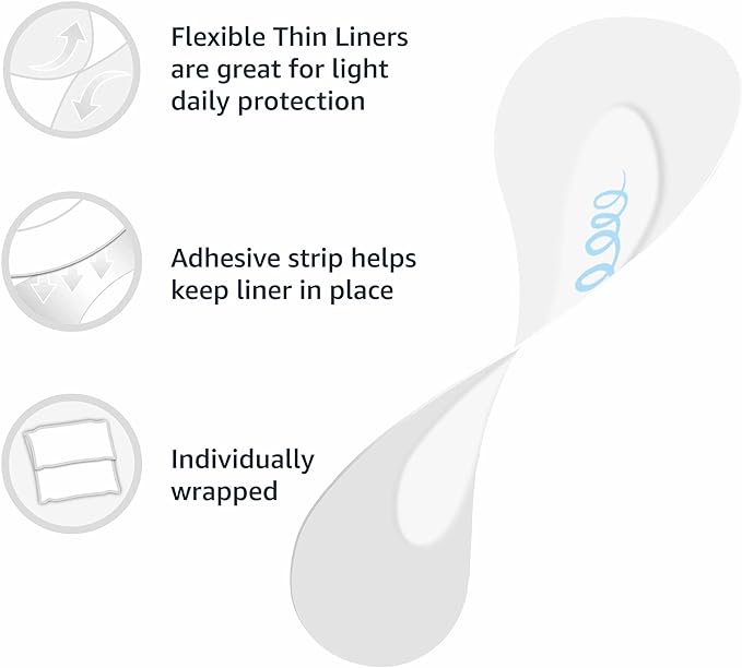 Amazon Basics Flexible Thin Pantiliner, Regular 100 Count, 1 Pack