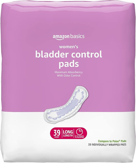 Amazon Basics Women's Incontinence Pads, Bladder 39 Count, (1 Pack 39)