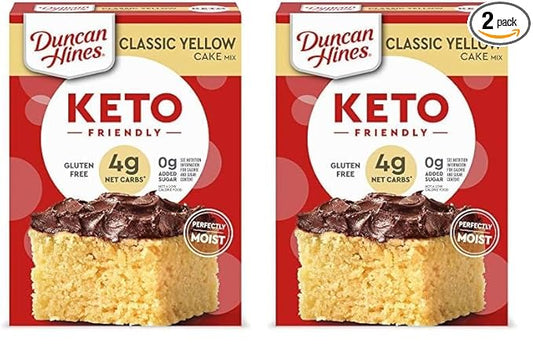 Duncan Hines Keto Friendly Classic Yellow Cake Mix, Gluten Free, Zero Sugar Added, 10.6 oz .. (Pack of 2)