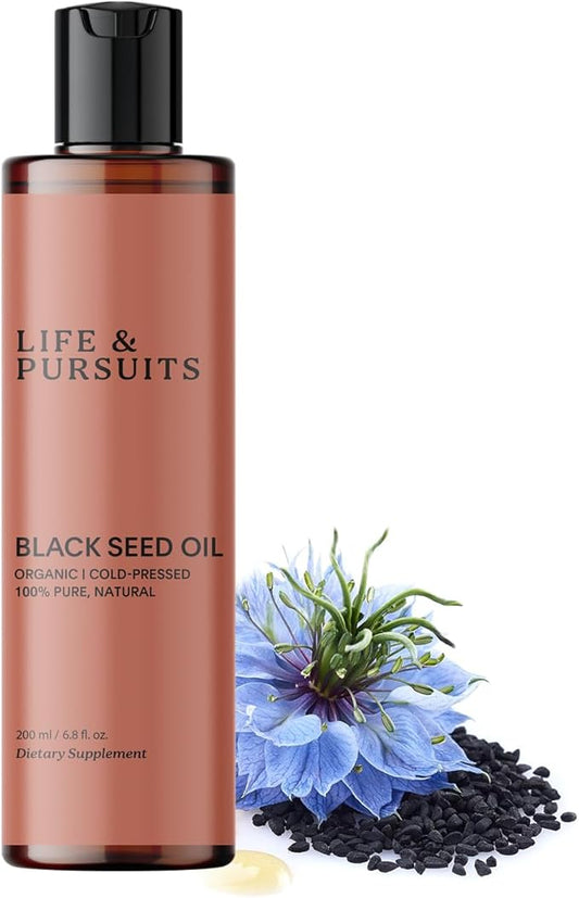 Life & Pursuits Organic Black Seed 100% Pure, 3 6 6 9 9 | (6.8 Fl