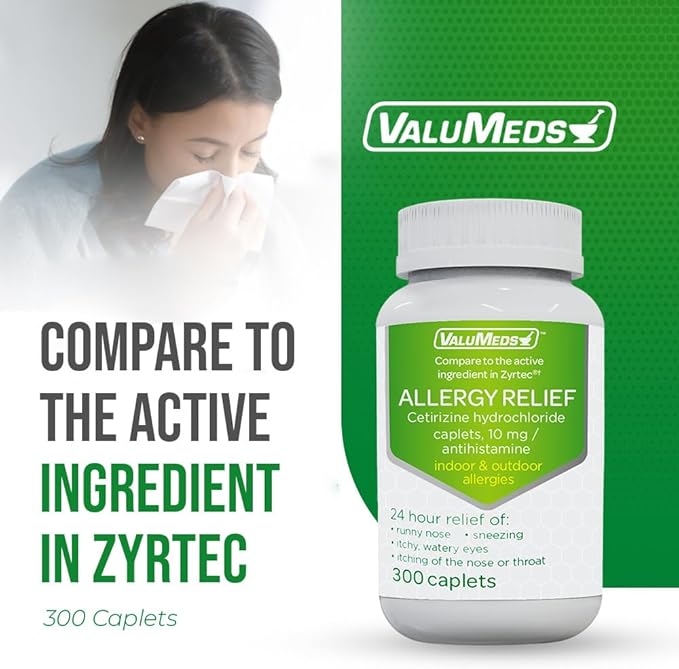ValuMeds 24-Hour Allergy Medicine (300-Count) Antihistamine 10mg Caplets,