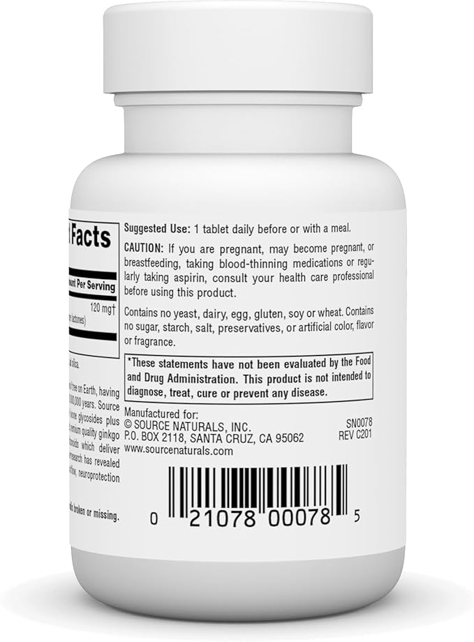Source Naturals Ginkgo-24 120 mg 30 Tablets