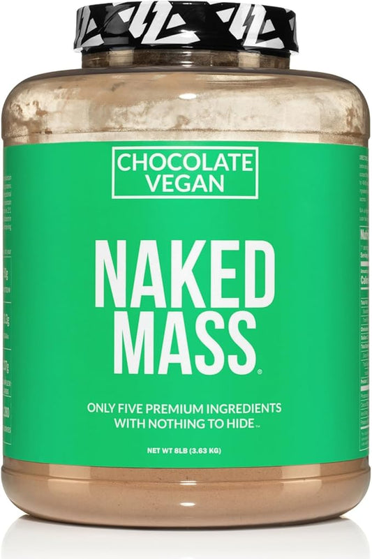 NAKED Mass - Chocolate Vegan Weight 8Lb Bulk, 1,280 Calories 11 Servings
