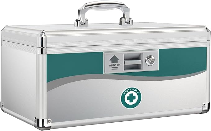 Med Box, Medicine Lock Box,Locking Medicine Boxes【Extra-Large16 x 9.25 x 7.5 Inch】,Lock